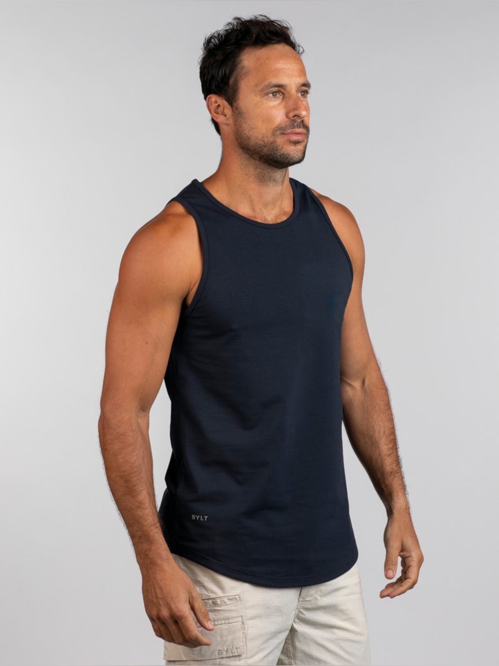 BYLT Drop Cut Tank Top Lux Navy Blue Size XL